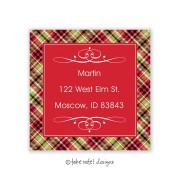 Christmas Return Address Labels, Plaid Squared, Take Note Designs